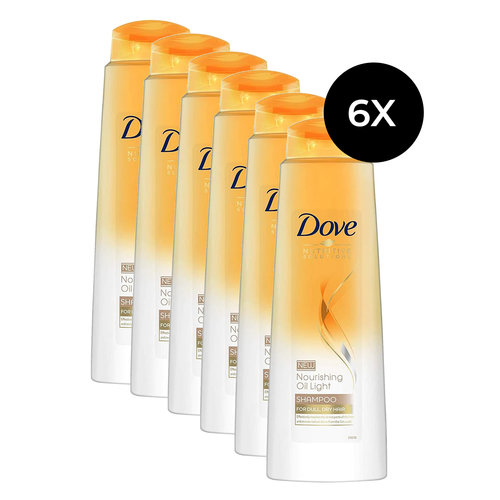 Dove Nourishing Oil Light Shampoo - 6x 400 ml (für trockenes Haar)