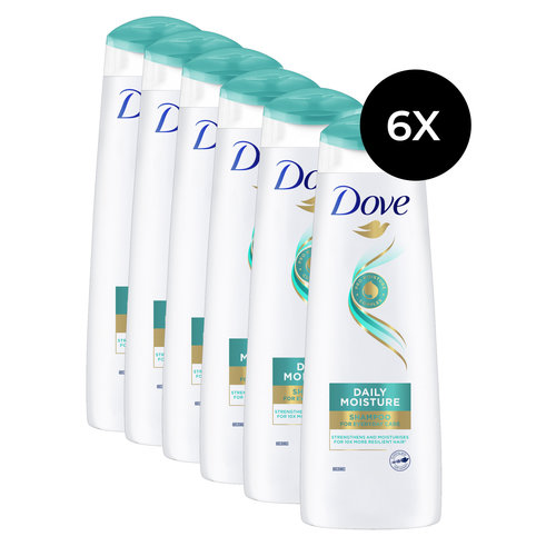 Dove Daily Moisture 2in1 Shampoo + Conditioner - 6x 400 ml (für lebloses Haar)