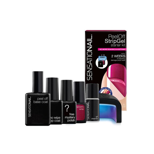 Sensationail Peel Off StripGel Starter Kit - Raspberry Wine