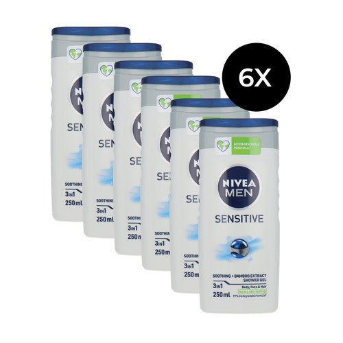 Nivea Men Sensitive Soothing Shower Gel 250 ml (6 Stück)