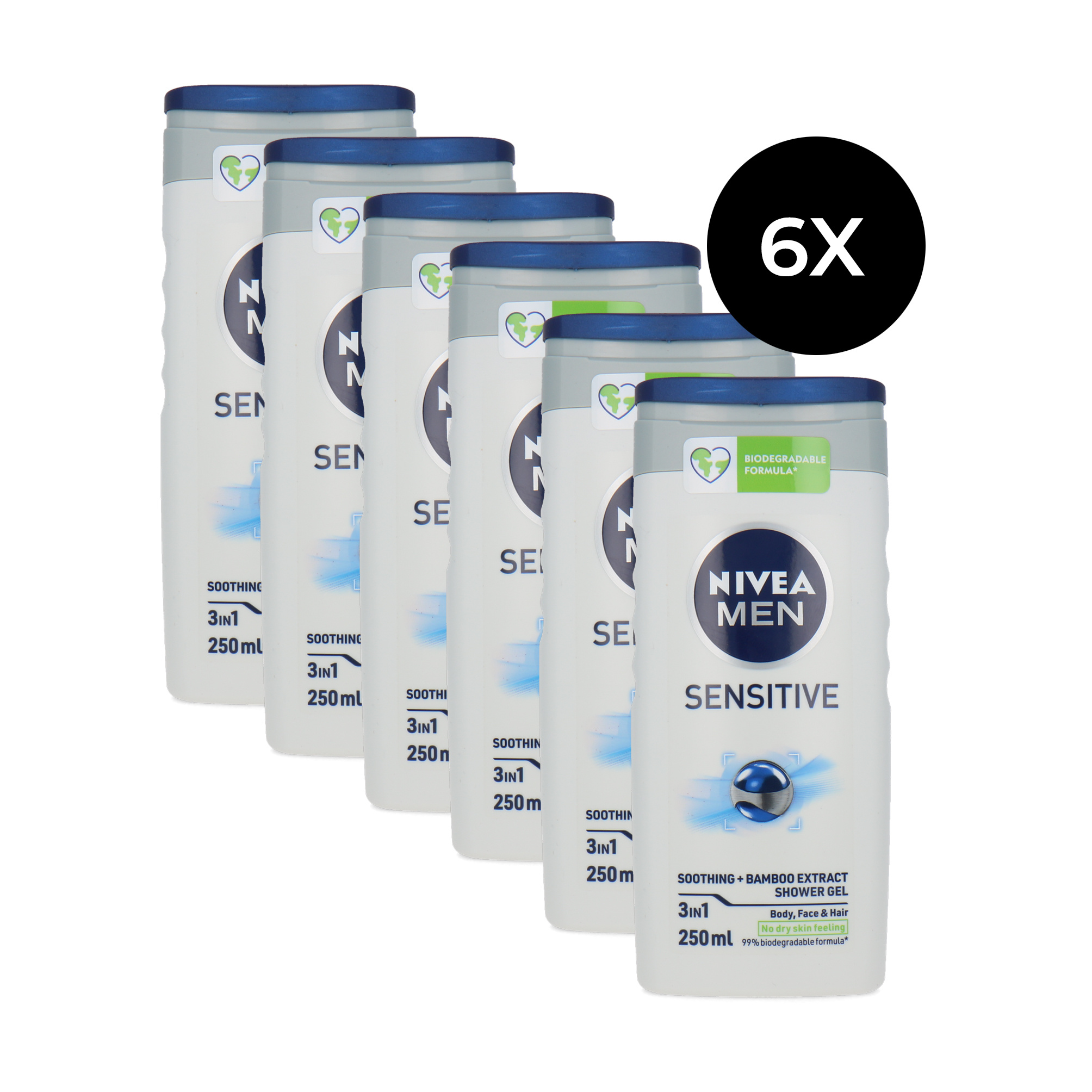 Nivea Shower Sensitive Duschgel Für Männer – 250 Ml, Mild & Erfrischend, PH-hautneutral, Für Sensible Haut