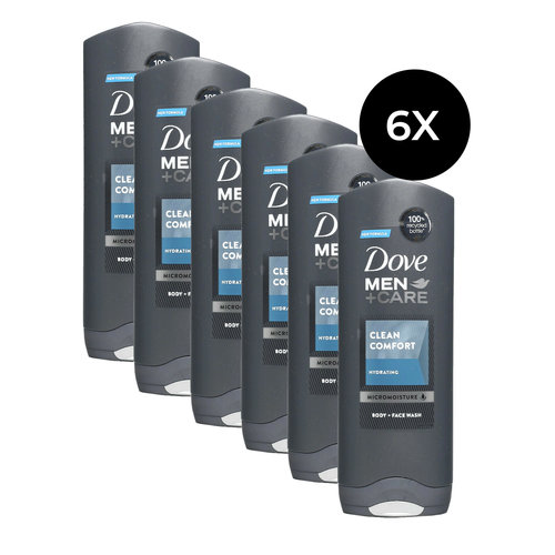 Dove Men + Care Clean Comfort Body + Face Wash - 250 ml (6 Stück)