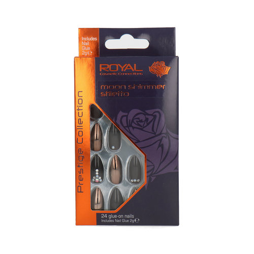 Royal 24 Stiletto Glue-On Nails - Moon Shimmer