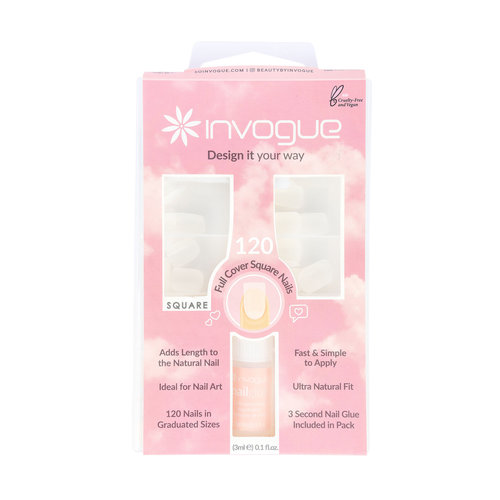 Invogue 120 Full Cover Square Shape Nails