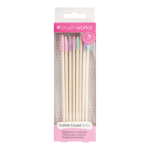Brushworks Cuticle Crystal Sticks - 16 pieces