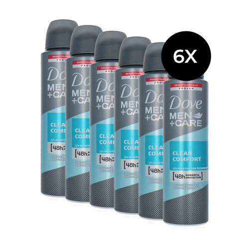 Dove Men + Care Clean Comfort Deodorant Spray - 150 ml (6er Set)