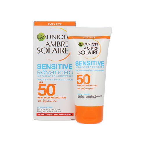 Garnier Ambre Solaire Sensitive Advanced Face & Neck Protection Lotion SPF 50+ - 50 ml