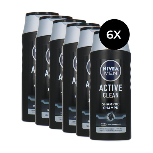 Nivea Men Active Clean Shampoo - 6 x 250 ml