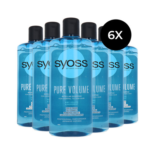 Syoss Pure Volume Micellar Shampoo - 6 x 440 ml