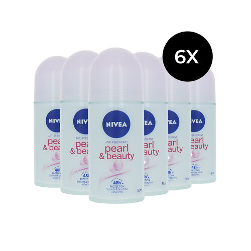 Nivea Pearl & Beauty Deodorant Roller - 6 x 50 ml