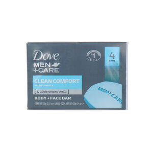 Dove Men + Care Clean Comfort Body + Face Bar - 4 x 100 g Men + Care Clean Comfort Body + Face Bar - 4 x 100 g