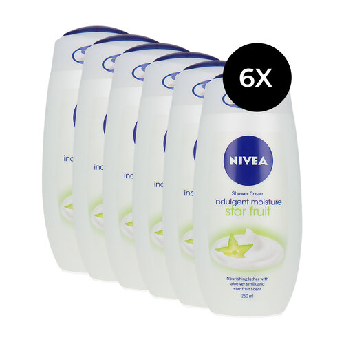 Nivea Indulgent Moisture Shower Cream Star Fruit - 6 x 250 ml