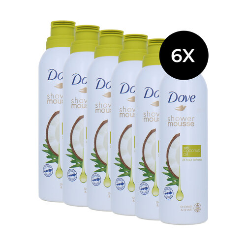 Dove Shower Mousse With Coconut Oil - 6 x 200 ml