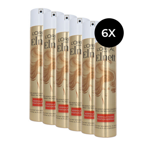 L'Oréal Elnett Satin Normal Fixation Hairspray - 6 x 300 ml