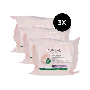 L'Oréal Fine Flowers Cleansing Wipes - 3 x 25 wipes Fine Flowers Cleansing Wipes - 3 x 25 wipes