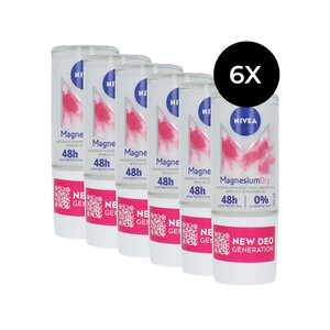 Nivea Magnesium Dry Original Deo Roller - 6 x 50 ml