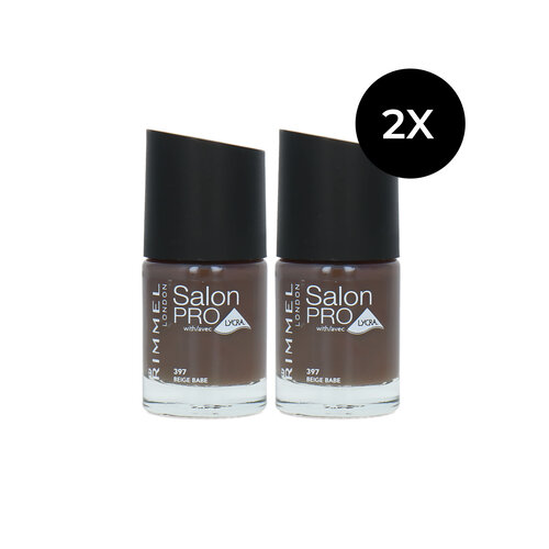 Rimmel Salon Pro Nagellack - 397 Beige Babe (Satz von 2 Stück)