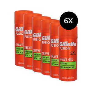 Fusion 5 Ultra Sensitive Shave Gel - 6 x 75 ml