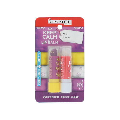 Rimmel Keep Clam and Lip Balm Duo 2 x 3,7 g - Violet Blush-Crystal Clear