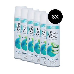 Satin Care Sensitive Shave Gel Aloe Vera Whirl - 6 x 200 ml