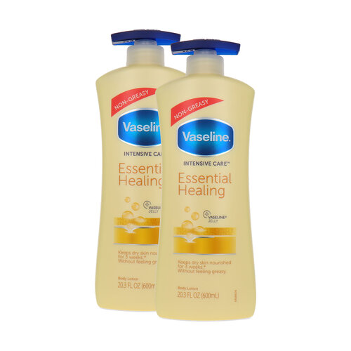 Vaseline Essential Healing With Pump Body Lotion - 2 x 600 ml