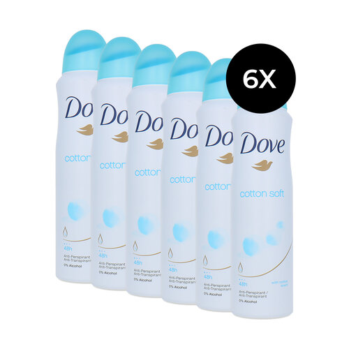 Dove Cotton Soft Deodorant Spray - 6 x 150 ml