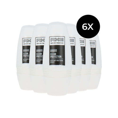Axe Urban Clean Protection Roll'On Deo - 6 x 50 ml