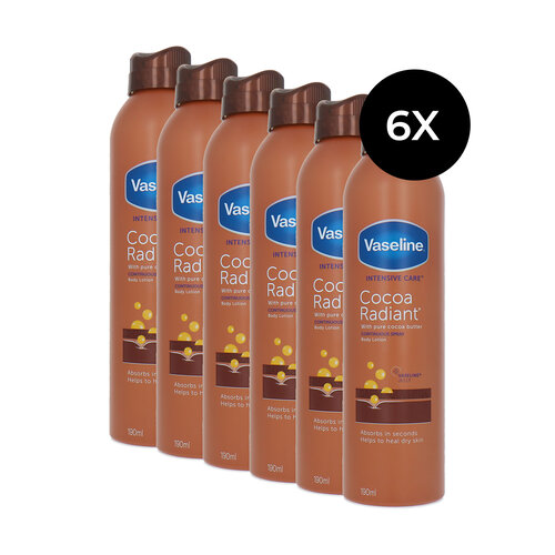 Vaseline Intensive Care Cocoa Radiant Continuous Spray Body Lotion - 6 x 190 ml