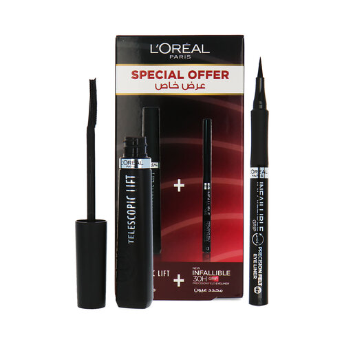 L'Oréal Telescopic Lift + Eyeliner Geschenkset - Black