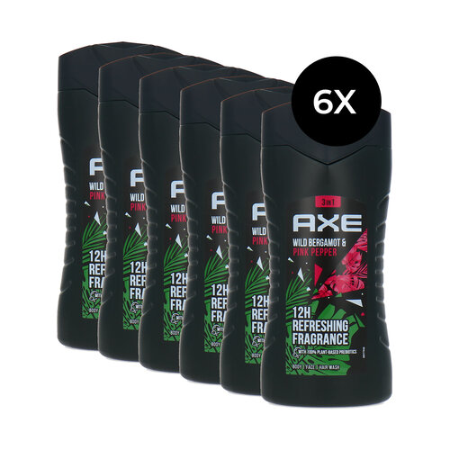 Axe 3in1 Shower Gel Wild Bergamot & Pink Pepper - 6 x 250 ml Axe 3in1 Shower Gel Wild Bergamot & Pink Pepper - 6 x 250 ml