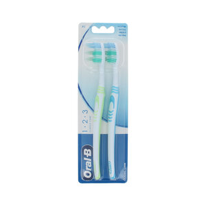 Oral-B 1.2.3 Classic Care Duo Pack Blue-Mint Zahnbürste - Medium 1.2.3 Classic Care Duo Pack Blue-Mint Zahnbürste - Medium