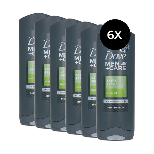 Dove Men + Care Extra Fresh Body + Face Wash - 6 x 250 ml Dove Men + Care Extra Fresh Body + Face Wash - 6 x 250 ml