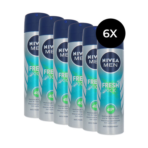 Nivea Men Fresh Kick Deodorant Spray - 6 x 150 ml Nivea Men Fresh Kick Deodorant Spray - 6 x 150 ml