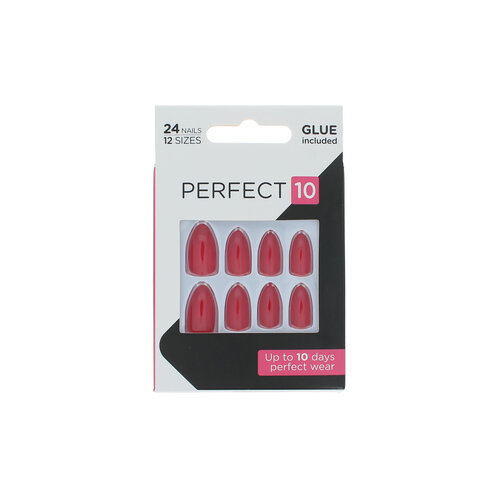 Elegant Touch Perfect 10 Pre-Glued Nails - Scarlet