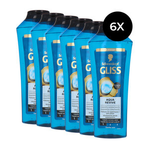 Gliss Aqua Revive Hydrating Shampoo - 6 x 400 ml