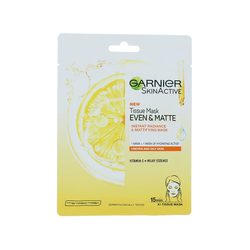 Garnier Skin Active Even & Matte Tissue Maske - Vitamin C (3er Set) Garnier Skin Active Even & Matte Tissue Maske - Vitamin C (3er Set)
