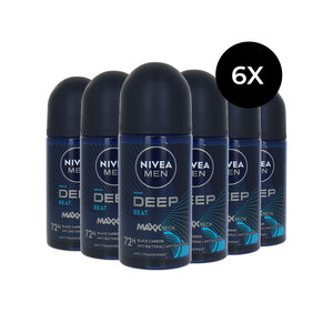 Men Deep Beat Maxxtech Black Carbon Deo Roller - 6 x 50 ml