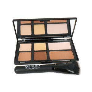 Makeup Revolution Freedom Pro Cream Strobe and Contour Palette With Brush Freedom Pro Cream Strobe and Contour Palette With Brush