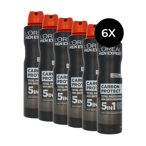 L'Oréal Men Expert Carbon Protect Deodorant Spray - 6 x 250 ml L'Oréal Men Expert Carbon Protect Deodorant Spray - 6 x 250 ml