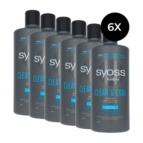 Syoss Men Clean & Cool Shampoo - 6 x 440 ml Syoss Men Clean & Cool Shampoo - 6 x 440 ml