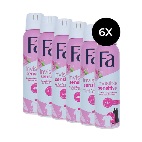 Fa Invisible Sensitive Deodorant Spray - 6 x 150 ml