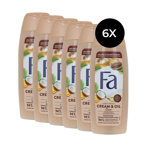 Fa Indulge In Cream & Oil Cacao Shower Cream - 6 x 250 ml