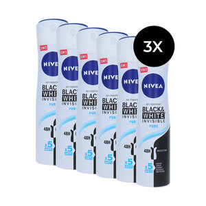 Black & White Invisible Pure Deodorant Spray - 6 x 150 ml