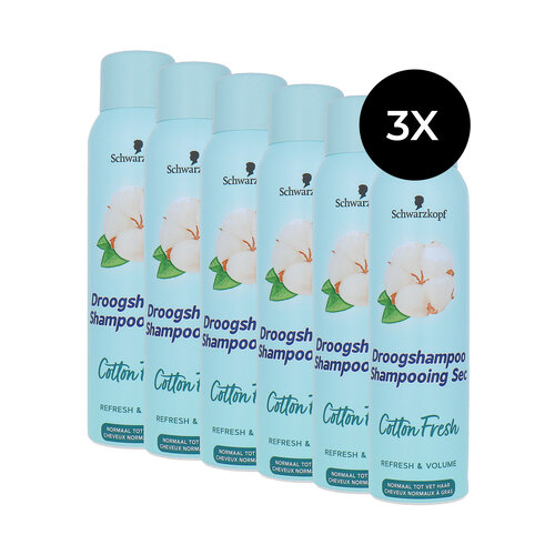 Schwarzkopf Dry Shampoo Cotton Fresh - 6 x 150 ml Schwarzkopf Dry Shampoo Cotton Fresh - 6 x 150 ml