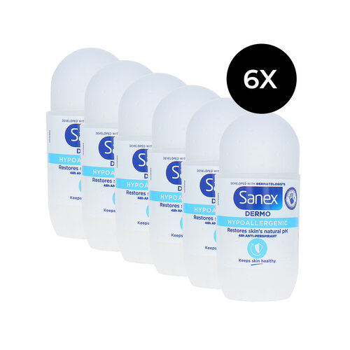 Sanex Dermo Hypo Allergenic Deo Roller - 6 x 50 ml Sanex Dermo Hypo Allergenic Deo Roller - 6 x 50 ml