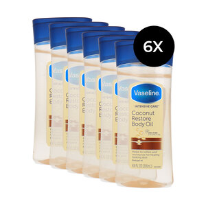 Vaseline Coconut Restore Body Oil - 6 x 200 ml Coconut Restore Body Oil - 6 x 200 ml