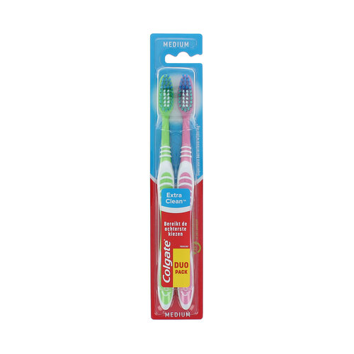 Colgate Extra Clean Duo Pack Toothbrushes - Medium Colgate Extra Clean Duo Pack Toothbrushes - Medium
