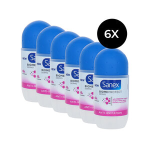 Sanex Biome Protect Dermo Anti-Irritation Deo Roller - 6 x 50 ml Biome Protect Dermo Anti-Irritation Deo Roller - 6 x 50 ml