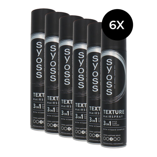 Syoss Texture Hairspray - 3 - 6 x 300 ml Syoss Texture Hairspray - 3 - 6 x 300 ml