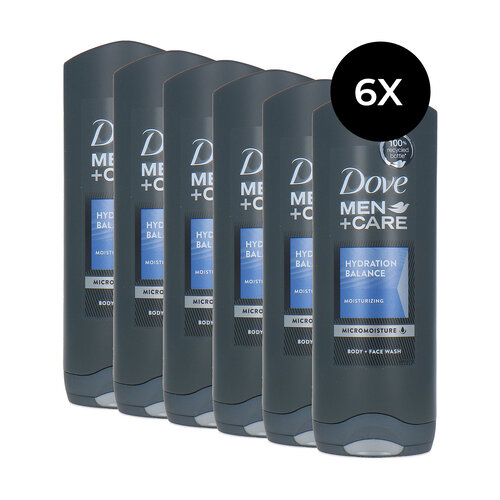 Dove Men+ Care Hydration Balance Body + Face Wash - 6 x 250 ml Dove Men+ Care Hydration Balance Body + Face Wash - 6 x 250 ml